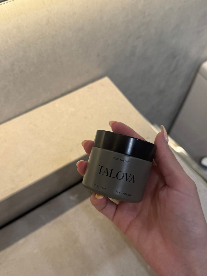 Holding the TALOVA Face + Body Balm